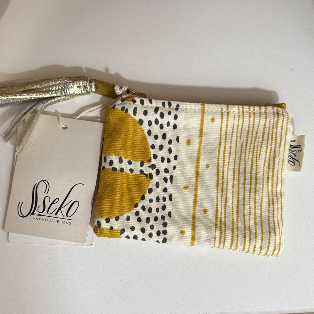 Sseko Coin Purse in Solstice and Gold Black Artistic Pouch